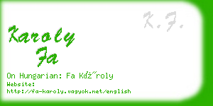 karoly fa business card